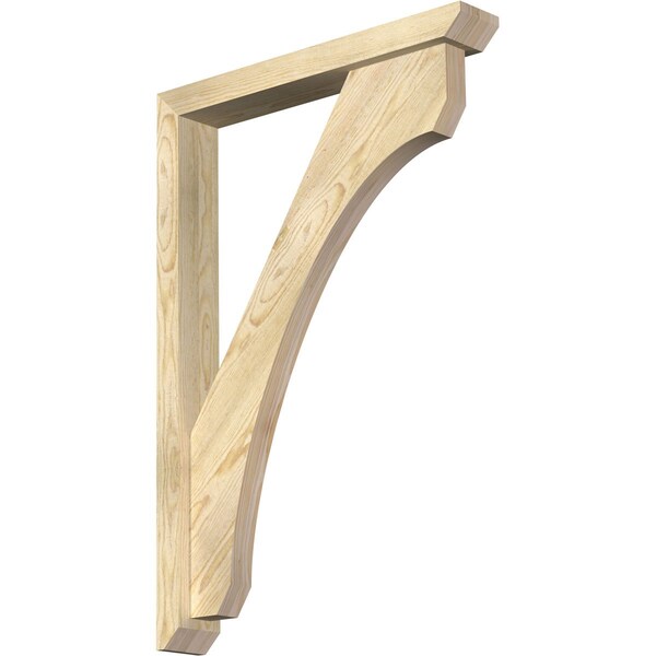 Ekena Millwork Legacy Slat Rough Sawn Bracket w/ Offset Brace, Douglas Fir, 4"W x 26"D x 38"H BKT0402X26X38LEC06RDF - main